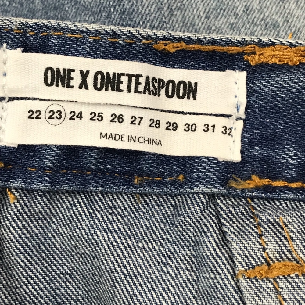 One Teaspoon Free Love Distressed Denim Skirt - Picture 7 of 8